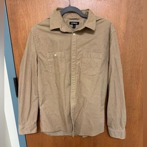 Express Tan Corduroy Flannel